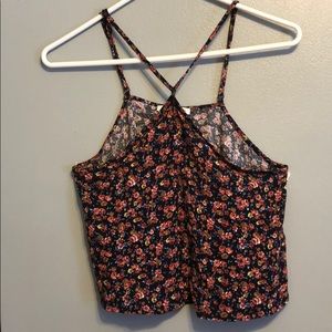 American eagle cropped floral blouse